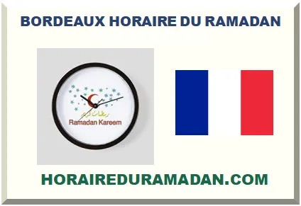 BORDEAUX HORAIRE DU RAMADAN 2026